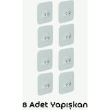 Banio Home - Güçlü Kendinden Yapışkanlı Kancalar Köşe Rafı Banyo Rafı, Duş Rafı Kancası, Su Geçirmez Askı 8 Adet