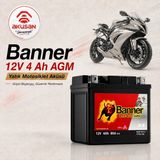 Banner 12 V 4 Ah Motor Aküsü BTX5L-BS - YTX5L-BS - 0 - Siyah