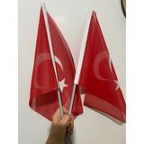 Bannersbay Sopalı Türk Bayrağı - 20 Adet - 40x60 cm - Miting Bayrağı
