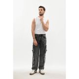 Banny Jeans Erkek Kargo Cepli Jean Pantolon - Gri - XS