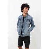 BANNY JEANS Erkek Likralı Jean Ceket Mavi