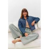 Banny Jeans Kadın %100 Pamuk Mavi Crop Jean Ceket Mavi