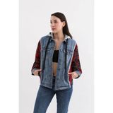 Banny Jeans Kadın Kapüşonlu Jean Ceket - Mavi - XS
