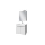 Banos AL3 Ayaksız 2 Kapaklı Lavabolu Beyaz Mdf 65 cm Aynalı Üst Banyo Dolabı