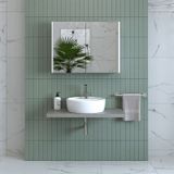 Banos Banyo Roomart Ad7 Kulpsuz 2 Kapaklı Mat Beyaz Mdf 80 Cm Aynalı Banyo Üst Dolabı Mat Beyaz