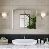Banos Kulpsuz Tek Kapaklı Mat Beyaz 80 cm Aynalı Banyo Üst Dolabı