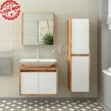 Banos Roomart Lavabolu Ahşap-Mat Beyaz Mdf 65 Cm Banyo Dolabı+A.. Beyaz