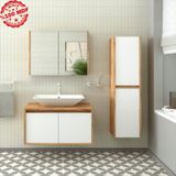 Banos Roomart Lavabolu Ahşap-Mat Beyaz Mdf 85 Cm Banyo Dolabı+A.. Beyaz