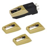 banpa Plak Oynatıcı İğnesi, Crosley, ION, LP, Fonografik ve Daha Fazlası için Elmas Kalem Değiştirme ile Yükseltilmiş Plak Çalar Kartuşu (Altın)