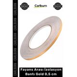 #Bant 0.50Cm Genişlik 50 Metre Uzunluk Parlak Kendinden Yapışkanlı Karo Dekoratif Şerit Zemin Gold Fayans Arası İzolasyo