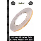 #Bant Dekoratif Kendinden Yapışkanlı Karo Zemin Duvar Süsü 05 Cm 50 Metre Gold Fayans Arası Şerit Bant