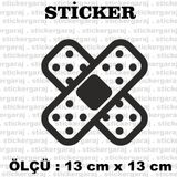 Bant Efect Yara Banti 2 Adet Sticker - Araba Motosiklet Kask Buzdolabi Cam Otomobil Atv Laptop Tablet Duvar Stickeri