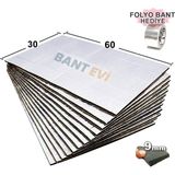 Bant Evi 10 Adet 60x30cm Folyolu Oto Ses Isı Yalıtım Pedi Gürültü ve Isı Kalkanı 9mm Et Kalınlığında Kendinden Yapışkanlı