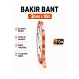 BANT EVİ Bakır Bant Ince 3mm X 10metre İki Taraflı iletken Bakır Bant