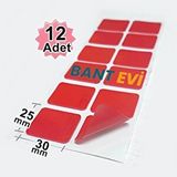 Bant Evi Die Cut Vhb Çift Taraflı Silikon Bant 12 Adet 30X25MM Şeffaf Özel Şekilli Kesim Kiss Cut