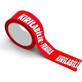 Bant Evi Fragile Kırılır Baskılı Koli Bandı 5cmx100m Kırılır Fragile İngilizce Kırılır Uyarı Bant