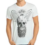 Bant Giyim Illuminated Skull Beyaz Erkek T-Shirt