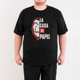 Bant Giyim - La Casa De Papel Büyük Beden Erkek T-Shirt - XXXXL - Siyah