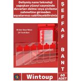 #Bant Şeffaf Nano Montaj Sabitleme 60 Parça Kolay Açılır Güçlü Çift Taraflı Bant 18 Mm X 50 Mm