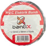 Bantix 10 Adet 19 mm x 10 YDS Siyah Elektrik Izole Bandı 10'lu Paket