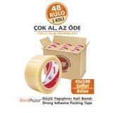 BantPazar 45x100 VE-GE ASLAN 48 ADET (1 KOLİ) Koli Bandı Şeffaf | VeGe Güçlü Yapışkanlı Paket Ambalaj Bantı