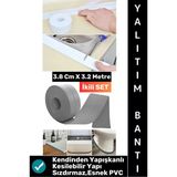 #Bantseti Mutfak Lavabo Pencere Sızdırmaz Kenar Yalıtım Bandı Çok Şık Beyaz-Gri 3.2 Metre İkili Set