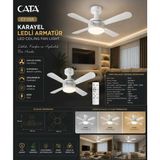 Banum Luxury Modern Tasarımı, Güçlü Aydınlatması ve Sessiz Çalışma Özelliği Karayel Ledli Tvan Vantilatörü - Beyaz