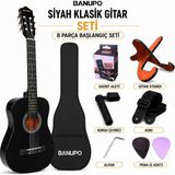Banupo MG1BK Black Klasik Gitar Başlangıç Seti (Gitar + Kılıf + Akort Aleti + Gitar Standı + Askı) - Siyah