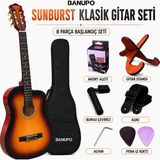 Banupo MG1SB Sunburst Klasik Gitar Başlangıç Seti (Gitar + Kılıf + Akort Aleti + Gitar Standı + Askı)