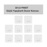 Banyo 10'lu Güçlü Kendinden Yapışkanlı Kancalar, Köşe Rafı Duş Kancası, Su Geçirmez Askı Raf Tutucu Yapışkanlar, Şeffaf - standart