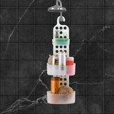 Banyo Askısı Qlux Şampuanlık Duş Askısı L-00791 Duş Şampuanlık Banyo Köşesi Montajsız - Beyaz