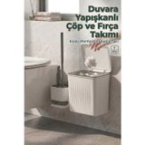 Banyo Çöp Kovası Ve Klozet Fırçası Duvara Yapıştırmalı