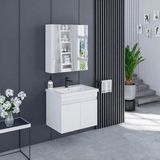 Banyo Dolabı 65 cm Icon Ayna Dolaplı Alt Üst Modül ve Seramik Lavabo Quarterbath - Beyaz