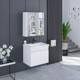 Banyo Dolabı 65 Cm İcon Ayna Dolaplı Alt Üst Modül Ve Seramik Lavabo Quarterbath