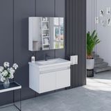 Banyo Dolabı 80 Cm İcon Ayna Dolaplı Alt Üst Modül Ve Seramik Lavabo Quarterbath