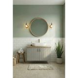 Banyo Dolabı-Asma 2 Kapaklı-Lavabosuz-Ahşap-Mat Vizon-Mdf 80 Cm-Aynalı
