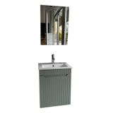 Banyo Dolabı Aynalı Cnc İşlemeli Membran Kapaklı 55 Cm Yeşil