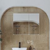 Banyo Dolabı Kulpsuz 2 Kapaklı Mdf 75 Cm Aynalı Banyo Üst Dolabı Mat Beyaz
