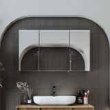 Banyo Dolabı Kulpsuz 3 Kapaklı Mdf 105 Cm Aynalı Banyo Dolabı Atl Atlantik Çam