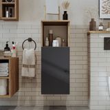 Banyo Dolabı Mat Mdf 90 X 35 Cm Banyo Boy Dolap Atlantik Antrasit Atlantik Çam - Antrasit