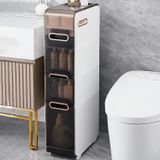 Banyo dolabı, tekerlekli ve çekmeceli plastik, küçük alanlar için büyük kapasiteli dikey düzenleyici: ev için temel bir eleman, modern ve fonksiyonel