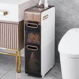 Banyo dolabı, tekerlekli ve plastik çekmeceli - Küçük alanlar için büyük kapasiteli dikey organizatör, ev için temel ürünler, modern tasarım, kolay taşınabilir