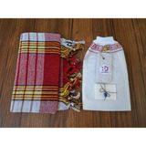 Banyo Dünyam 4'lü Hamam Seti (Peştemal, Kalın kese, Topuk taşı, Hamam kokulu beyaz sabun) - Kırmızı - Sarı - 70 x 160 cm