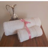 Banyo Dünyam Pamuklu Beyaz Ikili Banyo Havlu Seti (Banyo Havlusu + Baş Havlusu)