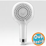 Banyo Duş Başlığı Fiskiyesi Telefonu Yuvarlak Başlık Beyaz Renk - 1