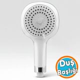 Banyo Duş Başlığı Fiskiyesi Telefonu Yuvarlak Başlık Beyaz Renk