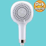 Banyo Duş Başlığı Fiskiyesi Telefonu Yuvarlak Başlık Beyaz