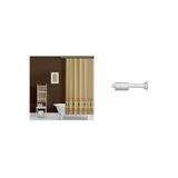 Banyo Duş Perdesi 5030 Kahverengi 110x200 Perde Borusu Askı Aparatı 90x130 Hediyeli