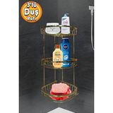 Banyo Duş Rafı Şampuanlık Köşelik 3 Katlı Organizer Düzenleyici - Altın
