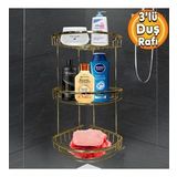 Banyo Dus Rafi Sampuanlik Koselik Damla Gold Altin 3 Katli Malzemelik Organizer Duzenleyici Mutfak Esya Rafi